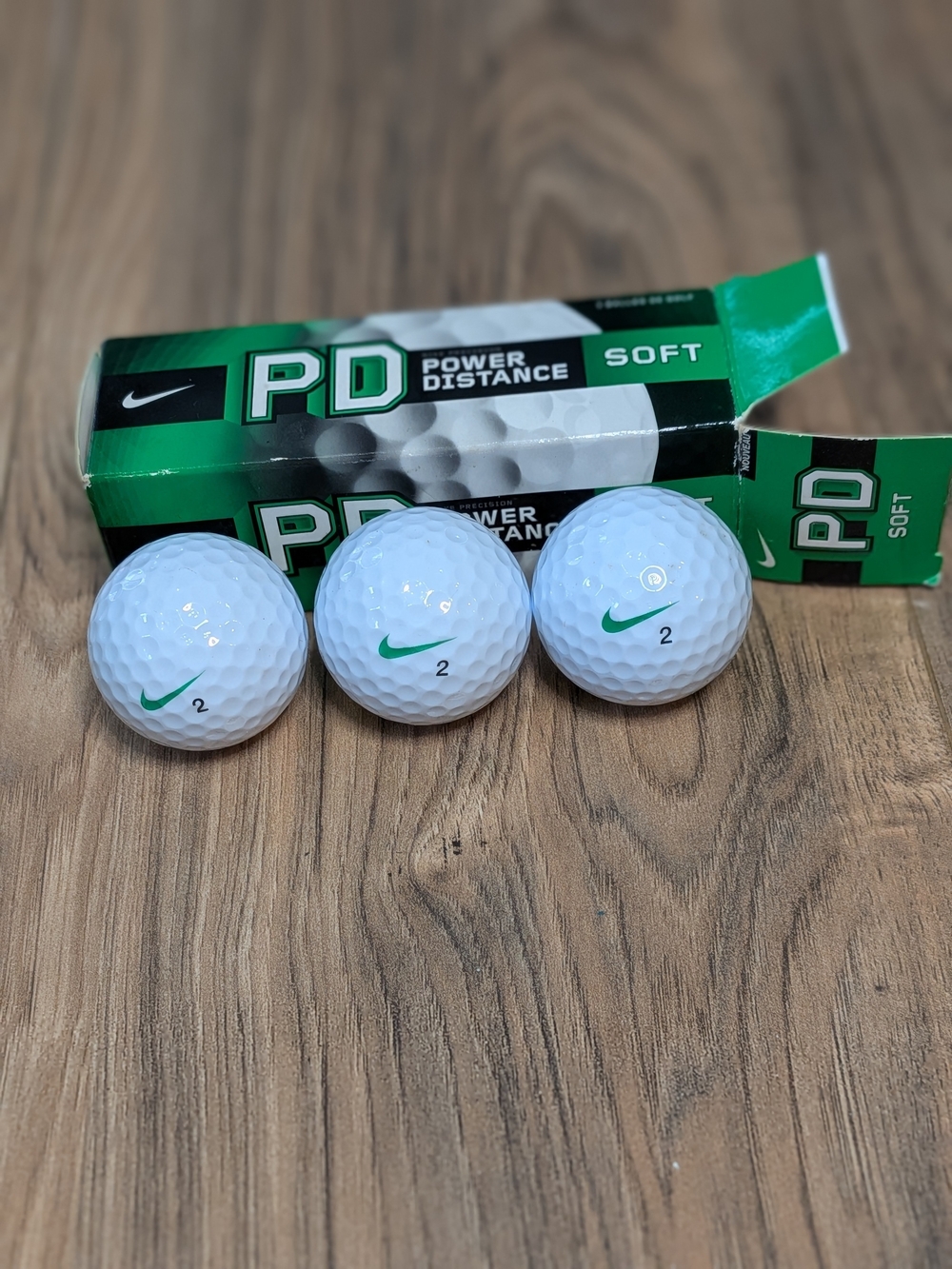 Nike PD Power Distance Soft White Golf Balls - Green Logo